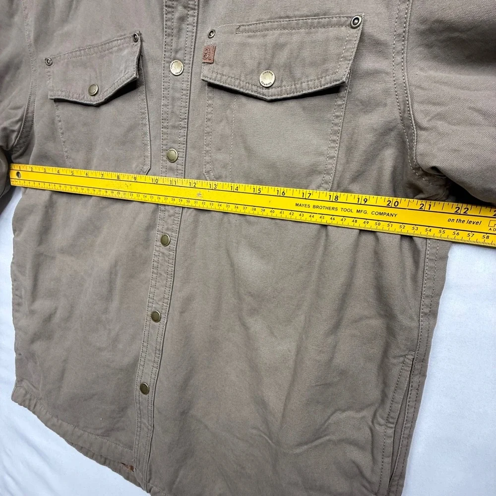 Coleman Mens Canvas Sherpa Lined Flannel Shirt Jacket Tan‎ Workwear Size M